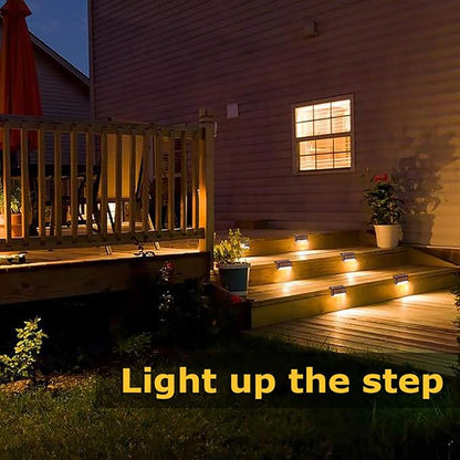 Solar Deck Lights for Outdoor Decoration | Multi-purpose, Waterproof Wall Lamp for Home, Garden, Step, Rail